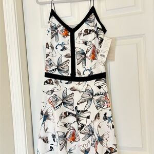 NWT mini spaghetti strap koi print dress